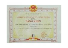 bang khen cua bo truong bo tai nguyen va moi truong nam 2014 da co thanh tich xuat sac trong chuong trinh kinh te xanh vi phat trien ben vung 1